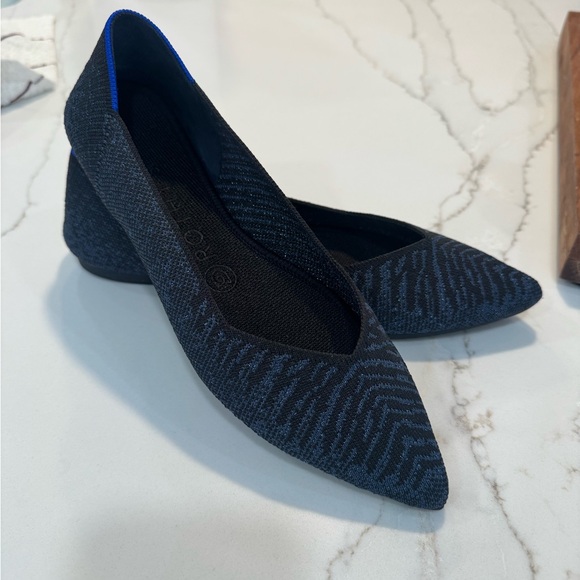 Rothy’s The Point Flat Blue Night Metallic 7.5 Retired - Picture 4 of 14